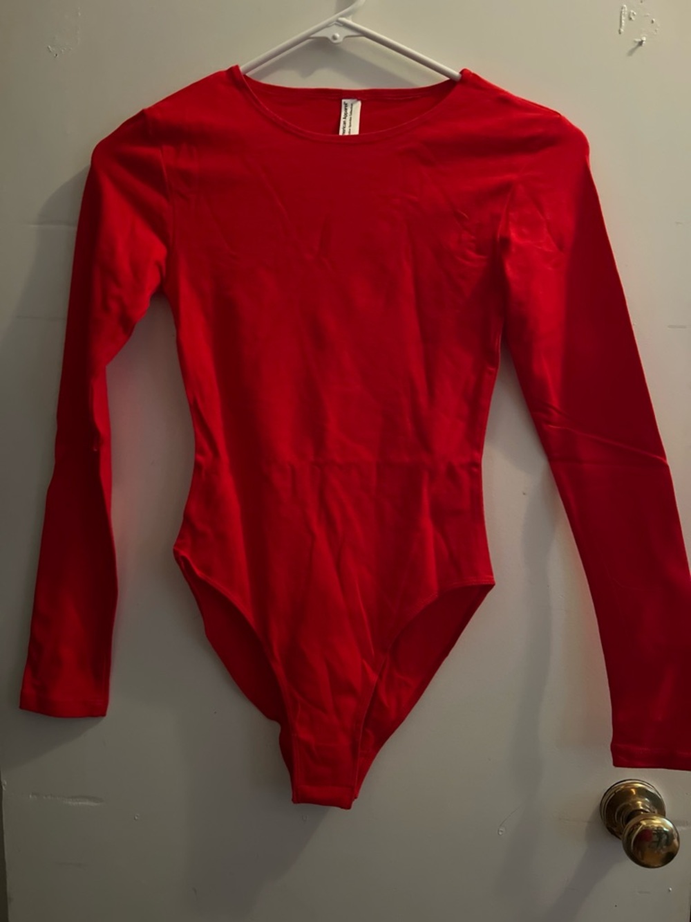 American Apparel Red Long Sleeve Bodysuit